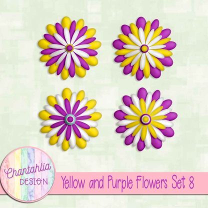 Free yellow and purple flowers set 8