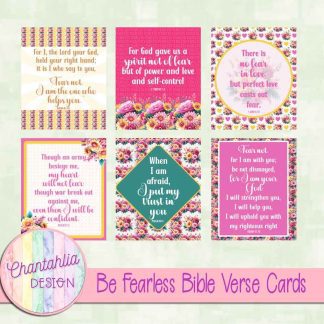 Free Bible verse cards in a Be Fearless theme