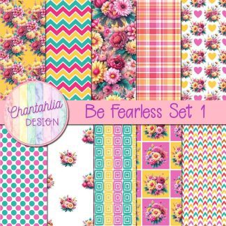 Free digital papers in a Be Fearless theme