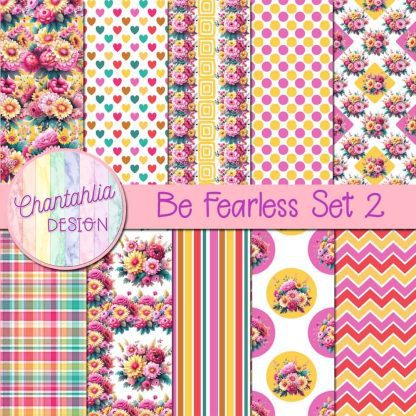 Free digital papers in a Be Fearless theme