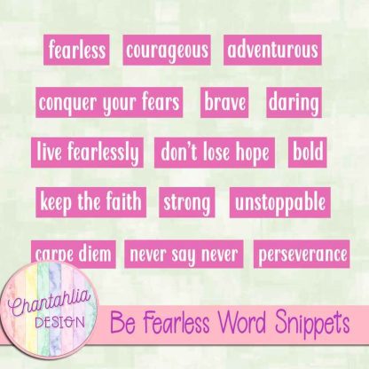 Free word snippets in a Be Fearless theme