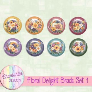Floral Delight Brads Set 1