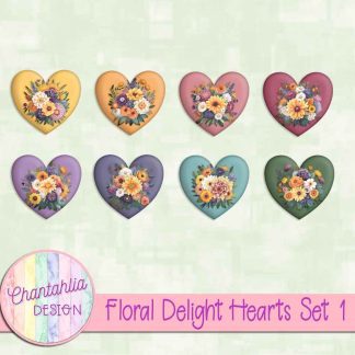Floral Delight Hearts Set 1