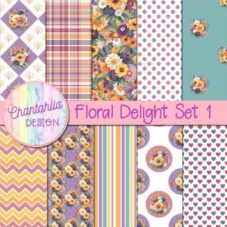 Floral Delight Digital Papers Set 1