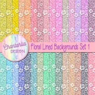 Floral Lined Backgrounds Set 1