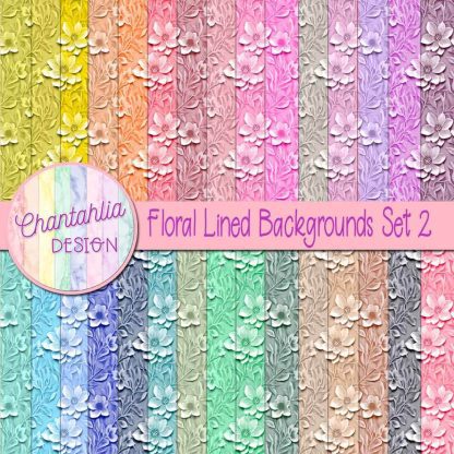 Floral Lined Backgrounds Set 2