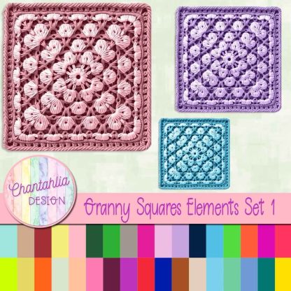 Free granny square design elements