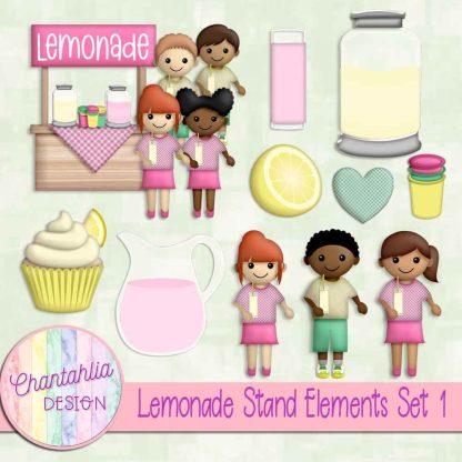 Free design elements in a Lemonade Stand theme