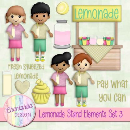 Free design elements in a Lemonade Stand theme