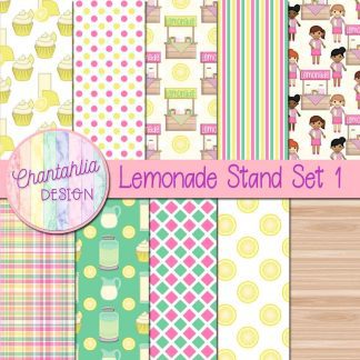 Free digital papers in a Lemonade Stand theme