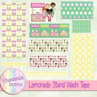 Free washi tape in a Lemonade Stand theme