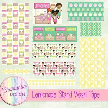 Free washi tape in a Lemonade Stand theme