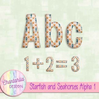 Free alpha in a Starfish and Seahorses theme