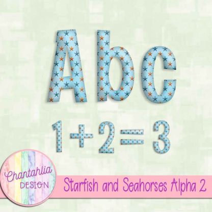 Free alpha in a Starfish and Seahorses theme