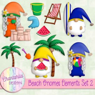 Free design elements in a Beach Gnomes theme
