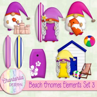 Free design elements in a Beach Gnomes theme