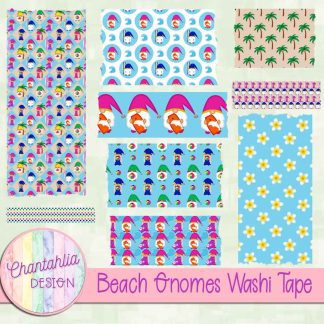 Free washi tape in a Beach Gnomes theme