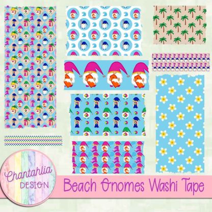 Free washi tape in a Beach Gnomes theme