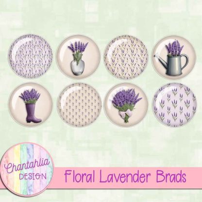 Free brads in a Floral Lavender theme