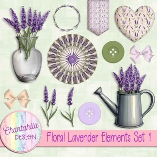 Free design elements in a Floral Lavender theme