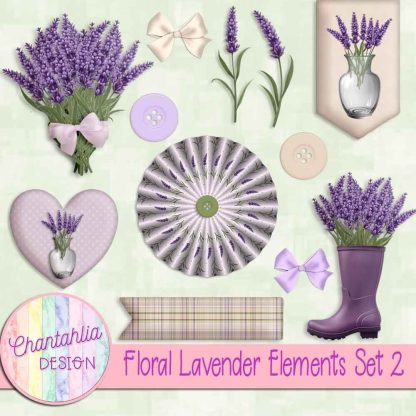 Free design elements in a Floral Lavender theme