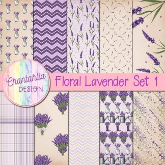 Free digital papers in a Floral Lavender theme