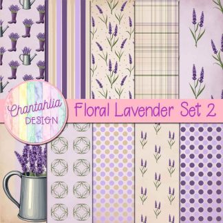 Free digital papers in a Floral Lavender theme