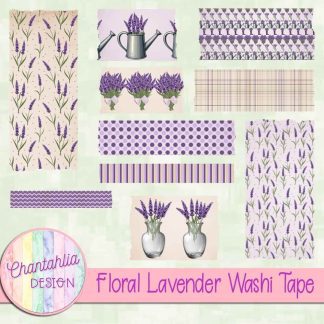 Free washi tape in a Floral Lavender theme