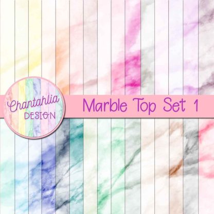 Free digital papers featuring a marble top design.