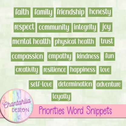 Free word snippets in a Priorities theme