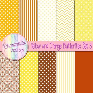Yellow and Orange Butterflies Digital Papers Set 3