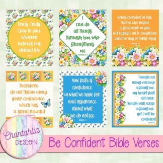 Free Bible Verse Cards in a Be Confident theme.