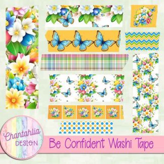 Free washi tape in a Be Confident theme
