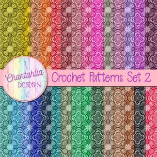 Free digital papers featuring a crochet pattern