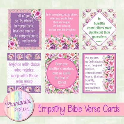 Free Bible verse cards in an Empathy theme