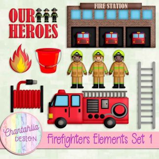 Free design elements in a Firefighters theme