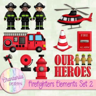 Free design elements in a Firefighters theme