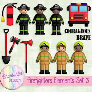 Free design elements in a Firefighters theme