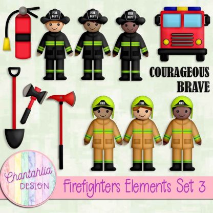 Free design elements in a Firefighters theme