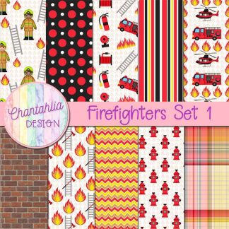 Free digital papers in a Firefighters theme
