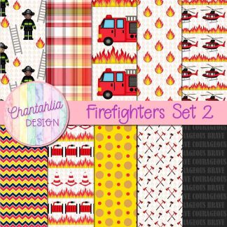 Free digital papers in a Firefighters theme