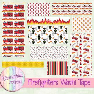 Free washi tape in a Firefighters theme.