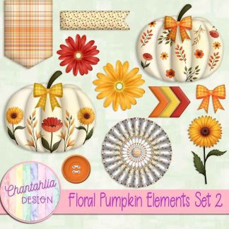 Free design elements in a Floral Pumpkin theme