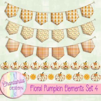 Free design elements in a Floral Pumpkin theme