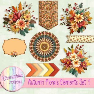 Free design elements in an Autumn Florals theme