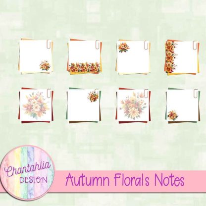 Free notes in an Autumn Florals theme