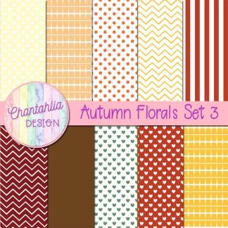 Free digital papers in an Autumn Florals theme