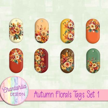 Free tags in an Autumn Florals theme