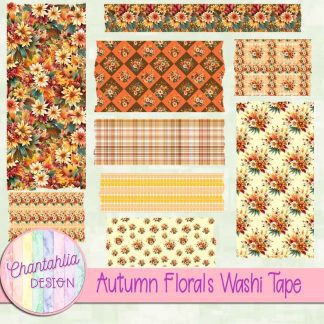 Free washi tape in an Autumn Florals theme