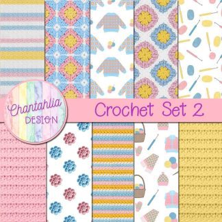 Free digital papers in a Crochet theme